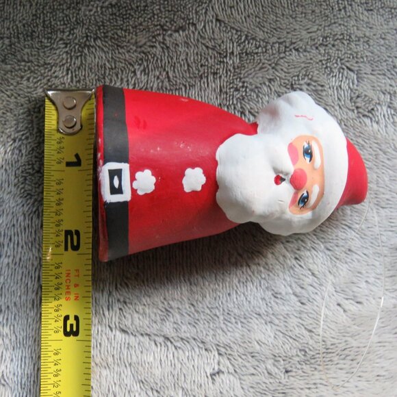Vintage Ceramic Clay Hand Painted Santa Bell Christmas Collectible Ornament - Picture 7 of 10